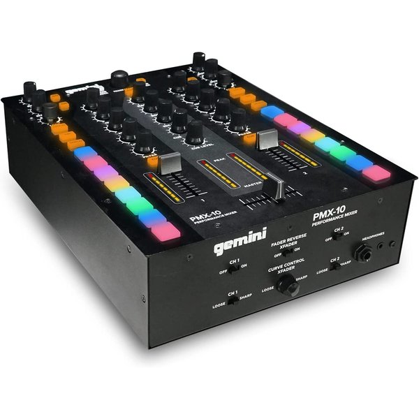 Gemini 2Channel CombatReady Performance Digital Scratch DJ Mixer PMX-10